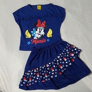 Minnie Mouse cropped top and skirt set